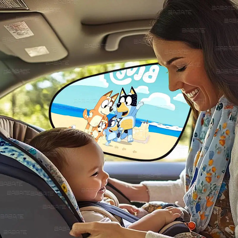 Protetor Solar Infantil Bluey - Cortina UV para Janela do Carro