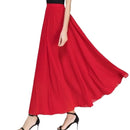 Saia Vermelha Chiffon Tamanho Grande - Cintura Alta Linha A Emagrecedora