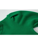 Camisola Gola Alta Feminina Outono Inverno - Manga Puff Malha Coreana Slim