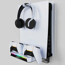 Suporte de Parede PS5 com Estação de Carregamento Dupla | Kit Completo