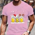 T-Shirt Natal Cerveja Humor - Reinbeer Pai Natal Luzes Xmas Festa Streetwear