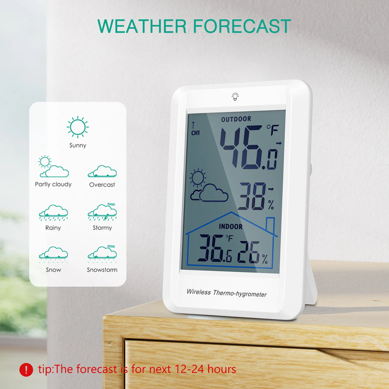 Estação Meteorológica ORIA Sem Fios - Termómetro Digital com Previsão e Monitor de Humidade