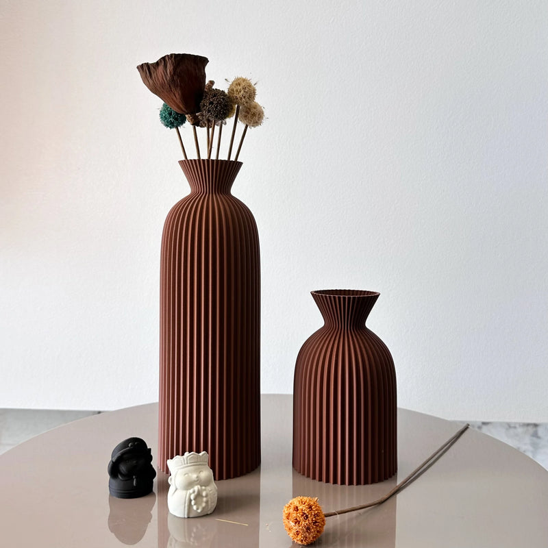 Conjunto 2 Vasos Decorativos Padrão Ondulado - Arte Moderna para Casa