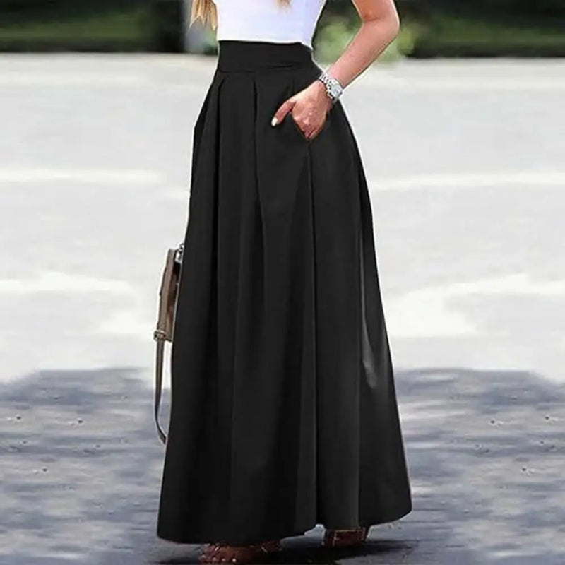 Saia Maxi Elegante Cintura Alta - Tecido Respirável Ajustada para Festas