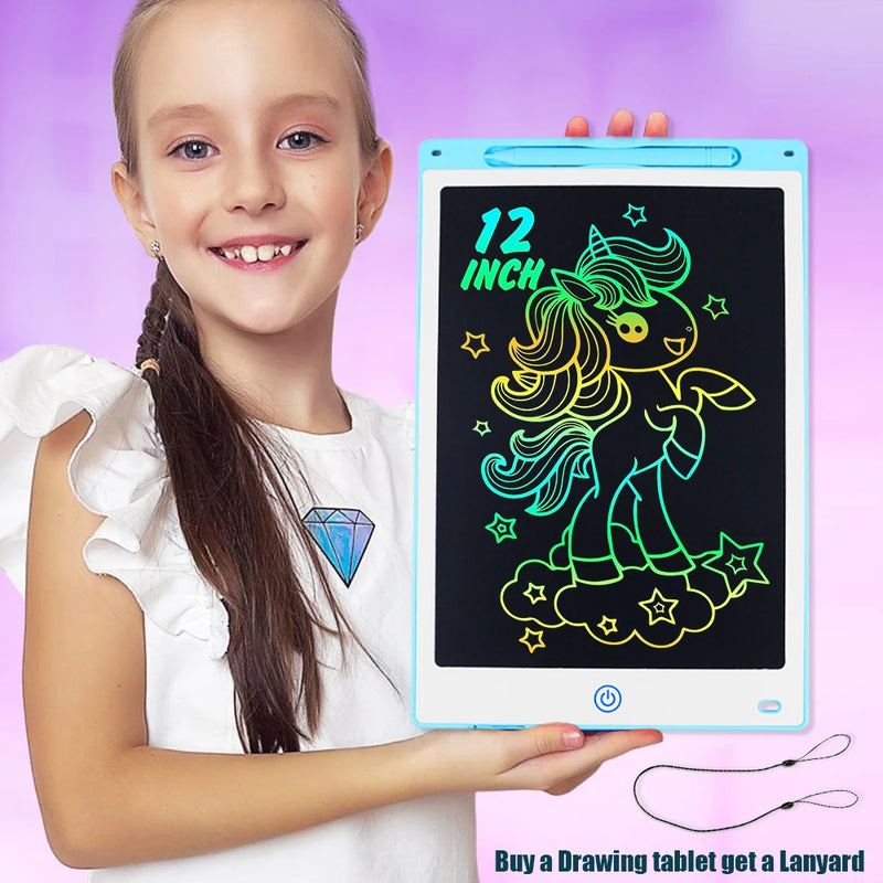 Tablet Gráfico LCD 16/12/10/8.5 Polegadas - Desenho Colorido para Crianças 3-8 Anos