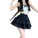 Saia Curta Renda Tamanho Grande - Cintura Alta Linha A Plissada Verão