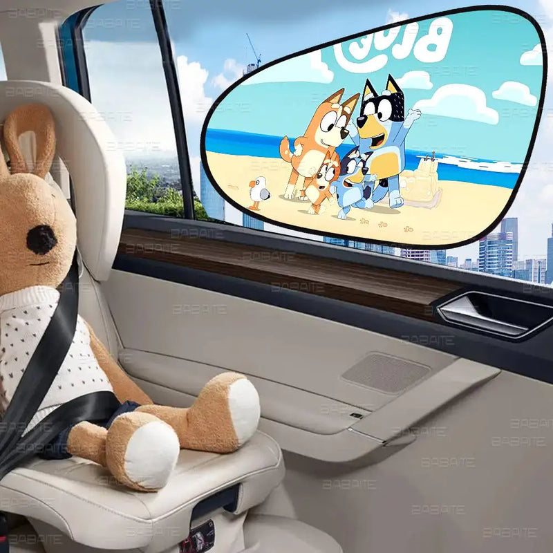 Cortina Protetor Solar Bluey para Carro - Dobrável UV Proteção Universal para Crianças