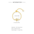 Anéis ROXI Prata 925 Sterling - Zircão Estrela Octogonal Ajustável para Mulheres
