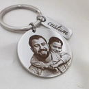 Porta-chaves Personalizado com Foto Gravada - Aço Inoxidável Redondo