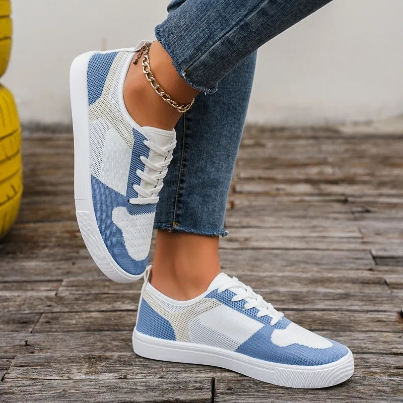 Ténis Femininos Mesh Vulcanizados - Respiráveis Casual Caminhada Duráveis