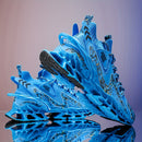 Ténis de Corrida e Ginásio Masculinos Leves - Sapatilhas de Treino Respiráveis com Sola TPU Almofadada, Ténis com Atacadores para Ginásio, Jogging e Uso Casual - Sapatos Casuais Outono/Inverno em Azul Vibrante, Design Padrão Dinâmico, Absorção de Choque