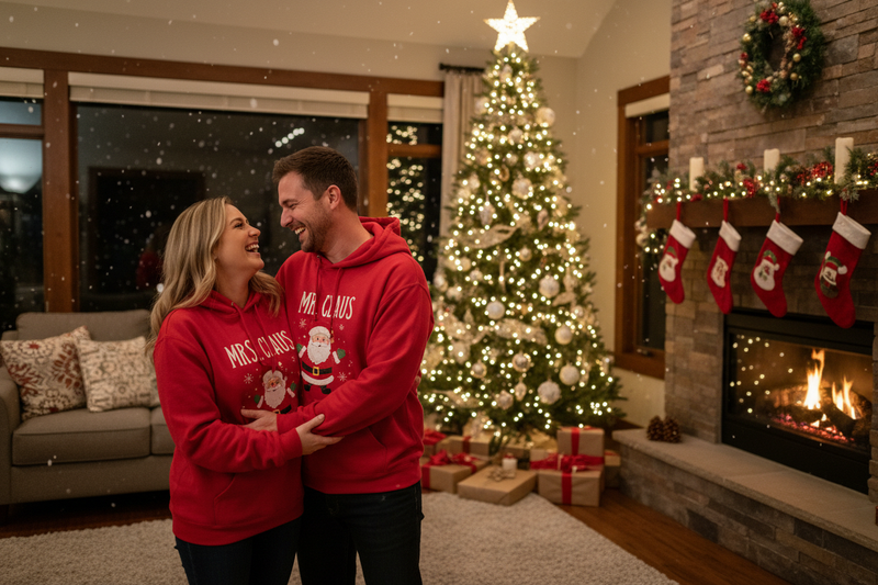 Casal com Hoodies Natal