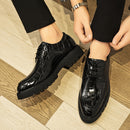 Sapatos Sociais Masculinos Elegantes - Preto Castanho Escritório Casual