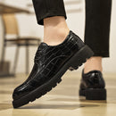 Sapatos Sociais Masculinos Elegantes - Preto Castanho Escritório Casual