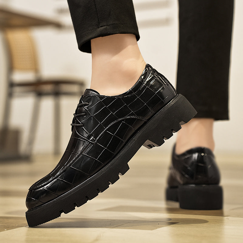 Sapatos Sociais Masculinos Elegantes - Preto Castanho Escritório Casual