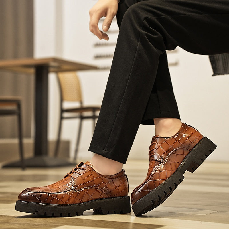 Sapatos Sociais Masculinos Elegantes - Preto Castanho Escritório Casual