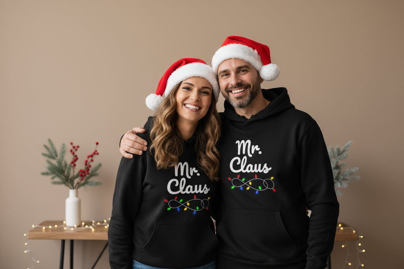 Hoodie Casal Mr Mrs Claus